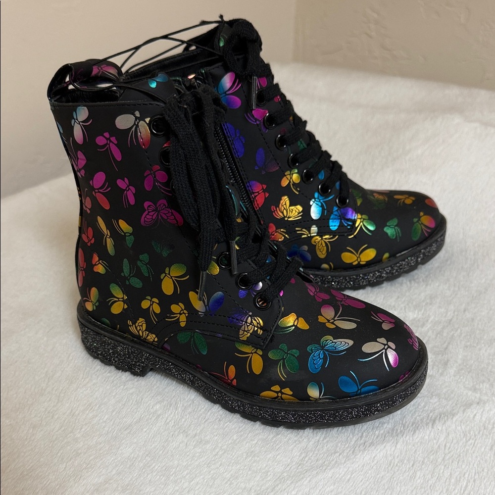 MIA Kids Black Multicolor Butterfly Boots